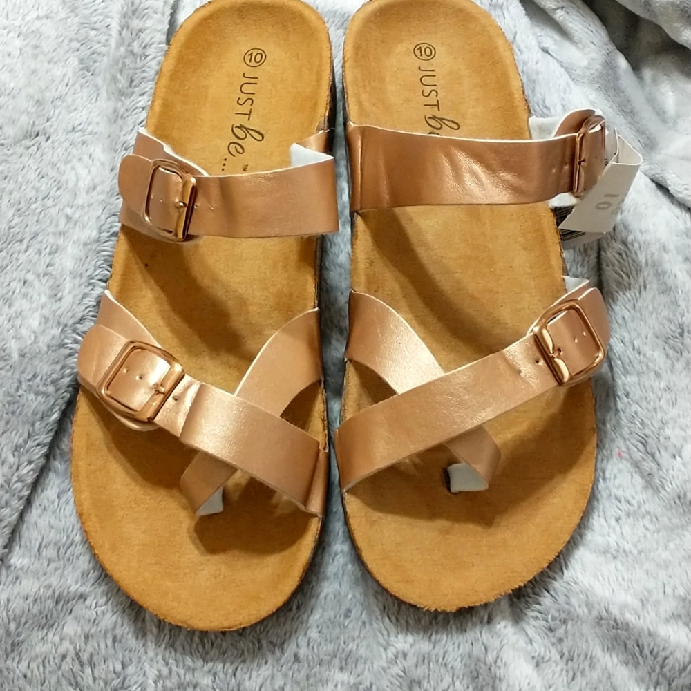 Just be size 10 ladies sandals in gold